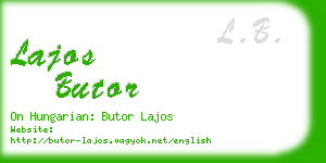 lajos butor business card